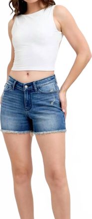 Judy Blue High Waist V-Front Shorts In Blue