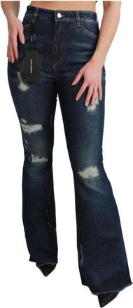 Dolce & Gabbana Distressed Bell Bottom Jeans - Dames - Flared Jeans - Blauw - S - Denim - Jeans