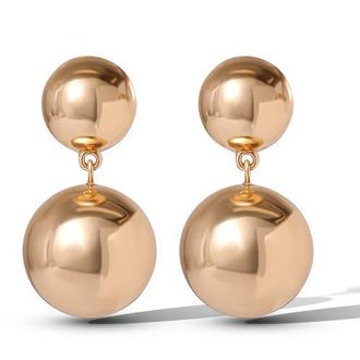 Jessica Simpson Double Ball Drop Earrings in Gold at Nordstrom