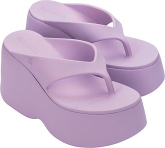 Melissa Platform Wedge Flip Flop in Lilac at Nordstrom, Size 10