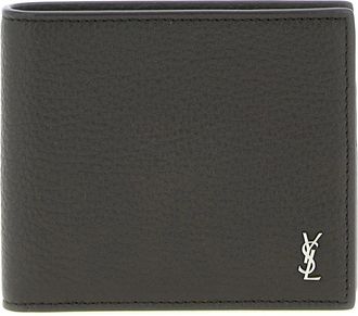 Saint Laurent Accessoires, Heren, Bruin, ONE Size, Leer, East/West Wallet