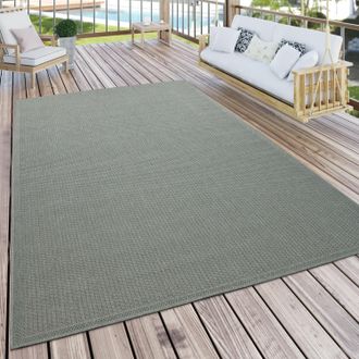 Paco Home Paco Home - Alfombra Exterior Terraza Balc&oacute;n Cocina Lisa Moderna Verde 120x160 Cm