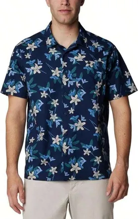 Columbia Arrow Springs Shirt Mens Collegiate Tropical Short Sleeve FTS809