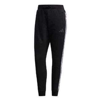 adidas (WMNS) adidas French Terry Comfort Pants Asia Sizing Black White FM9326