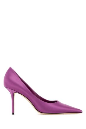 Jimmy Choo London Purple Satin Love Pumps
