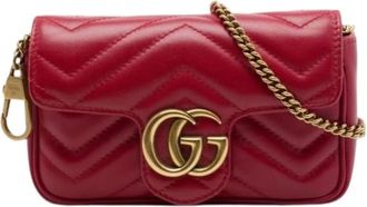 Gucci Pre-owned Vintage Crossbody Bag - Dames - Pre-owned - Rood - Maat: ONE Size Leer