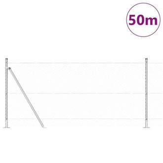 Berkfield Home Hexagon Fence 0.8x50 m Galvanised Steel in Silver
