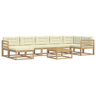 vidaXL Conjunto De Sof&aacute;s De Exterior 8 Pcs Blanco Y Crema Vidaxl