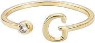 Adornia CZ & Initial Open Band Ring in Gold-G at Nordstrom Rack