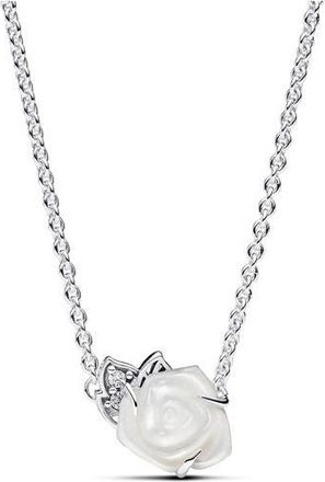 Pandora White Rose in Bloom Collier Necklace