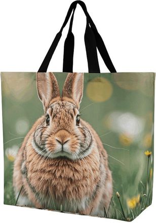 Generic Rabbit Background Tote Bag Durable Handbag Lightweight Shopping Bags For College Work Yoga