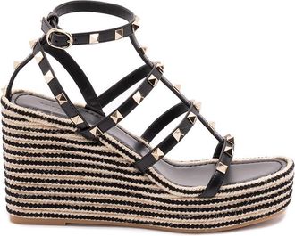 Valentino Garavani Rockstud Torchon Wedge Espadrillas