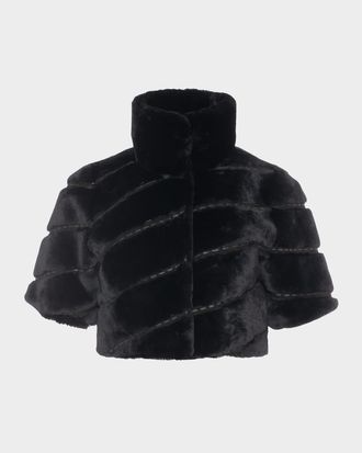 Gorski Diagonal Select Lamb Shearling Bolero Jacket
