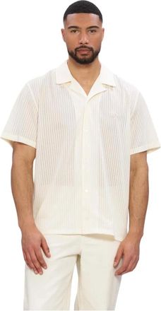 Filling Pieces Overhemden, Heren, Beige, M, Resort Shirt Mesh
