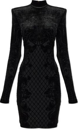 Balmain Fluwelen Minijurk met Col - Dames - Feestkleedjes - Zwart - M - Kleedjes