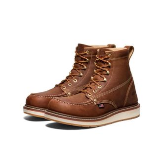 Keen Liberty 1030603 Mens Brown Birch Leather 6 Soft Toe Work Boots HTAT1154