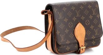 Louis Vuitton Cartouchiere Handbag Monogram Canvas MM crossbody bag - Bruin