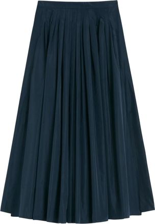 Max Mara Midi Skirts, female, Blue, M, Pleated taffeta skirt with gathered pleats