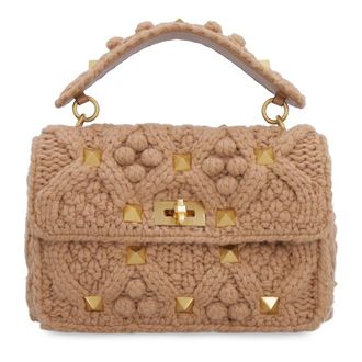 Valentino Garavani Handbags, female, Brown, Size: ONE SIZE Roman Stud Shoulder Bag