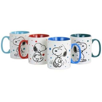 Peanuts Freckled Joy 15oz Stoneware 4 Piece Mug Set in White at Nordstrom