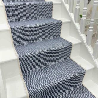 Runrug Stair Runner Carpet - Reversible & Durable, 2mm - Coastal in Blue | Size: 60 cm x 690 cm