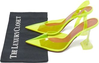 Amina Muaddi Pumps Holli Glass con cinturino posteriore - Giallo