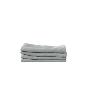 LinenMe Terra Fringe Linen Napkin - Set Of 4 In Sea Foam