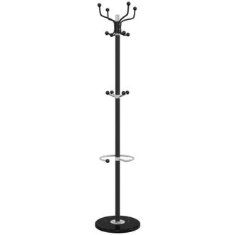 vidaXL Vidaxl - Perchero Con Parag&uuml;ero Hierro Recubierto En Polvo Negro 180 Cm