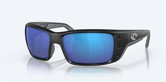 Costa Unisex Permit Polarized Sunglasses In Matte Black Frame Blue Mirror Glass
