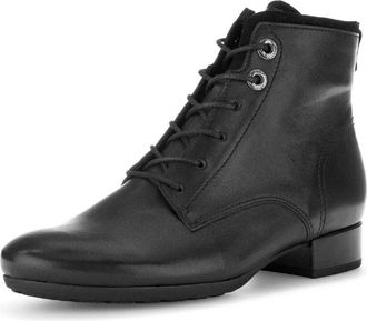 Gabor Elegante su&egrave;de enkellaars - Dames - Veterlaarzen - Zwart - 38 EU - Su&egrave;de - Schoenen