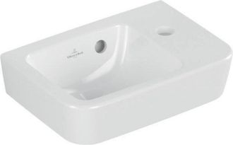Villeroy & Boch O.novo - Lavamanos Compact 36x25 Cm, Con Rebosadero, 1 Orificio Para El Grifo A La Derecha, Blanco Alpino 43433601