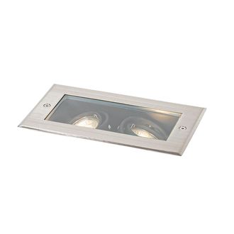 QAZQA Qazqa Moderno Foco De Suelo Moderno De Acero 2 Luces Regulables Ip65 - Oneon Pl&aacute;stico /acero Rectangular Adecuado Para Led Max. 2 X 50 Watt