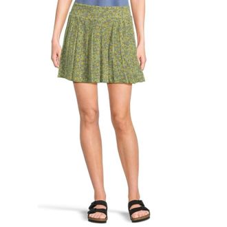 Toad & Co Toad & Co Sunkissed Skort Skirt Womens Epidote Camellia Print Pleated GBO2694