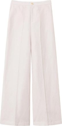Twin-Set Pantalone High-Waisted Wide-Leg Linen Pants