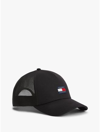 Tommy Hilfiger Mens Tommy Jeans Badge Logo Trucker Cap - Black