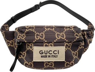 Gucci Brown Nylon Fanny Pack Sling Bag (Pre-Owned)