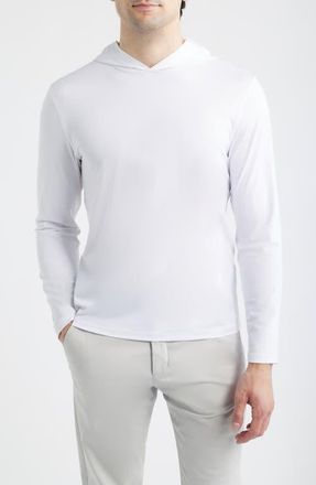 G/Fore M&eacute;lange Ice Stretch Nylon Golf Hoodie in Snow Melange at Nordstrom, Size Xx-Large