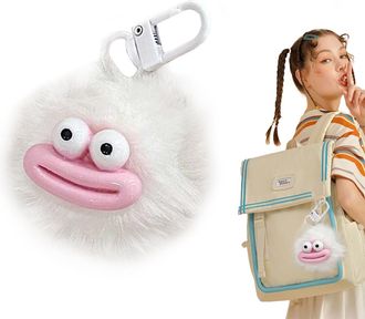 Generic Cartoon Sausage Mouth Key Chain, Funny Furry Ball Key Ring Pendant, Fashionable Pendant Ornament, School Bag Charm for Adults, Kids, Boys Girls