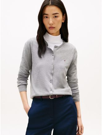 Tommy Hilfiger Womens Lightweight Cardigan - Grey - XXL