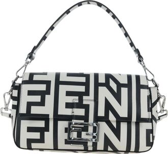 Fendi X Marc Jacobs Baguette Nm Printed Leather Black Leather Handbag (Pre-Owned)