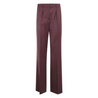 Max Mara Dames, Broeken, Rood, Maat: S Wol