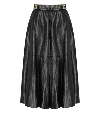 Elisabetta Franchi Black Leather-Effect Skirt