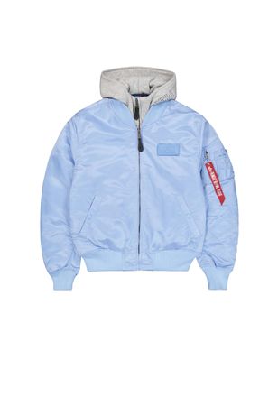 Alpha Industries Bomberjacke ALPHA INDUSTRIES MA-1 D-Tec, Herren, Gr. M, blau (light blau), Obermaterial: 100% Nylon, Futter: 100% Nylon, Kapuze: 75% Baumwolle, 25% Po