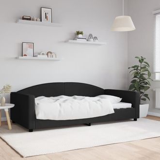 vidaXL Sof&aacute; Cama Sin Colch&oacute;n Tela Negro 100x200 Cm Vidaxl
