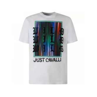 Just Cavalli T-Shirts, male, White, Size: 2XL T-shirt