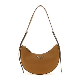 Prada Arqu&eacute; Schoudertas - Dames - Tassen - Bruin - Maat: ONE Size Leer