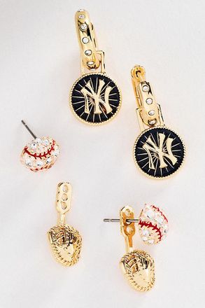 BaubleBar Baseball Icons Hoop Earrings, Set of 2