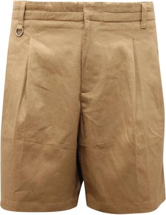 Paolo Pecora Casual Shorts, male, Beige, XL, Bermuda Linen/Cotton Shorts