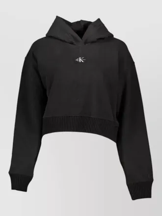 Calvin Klein cropped relaxed-fit cotton hoodie