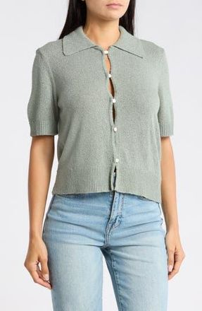 Vigoss Slub Collared Sweater in Iceberg at Nordstrom Rack, Size X-Large